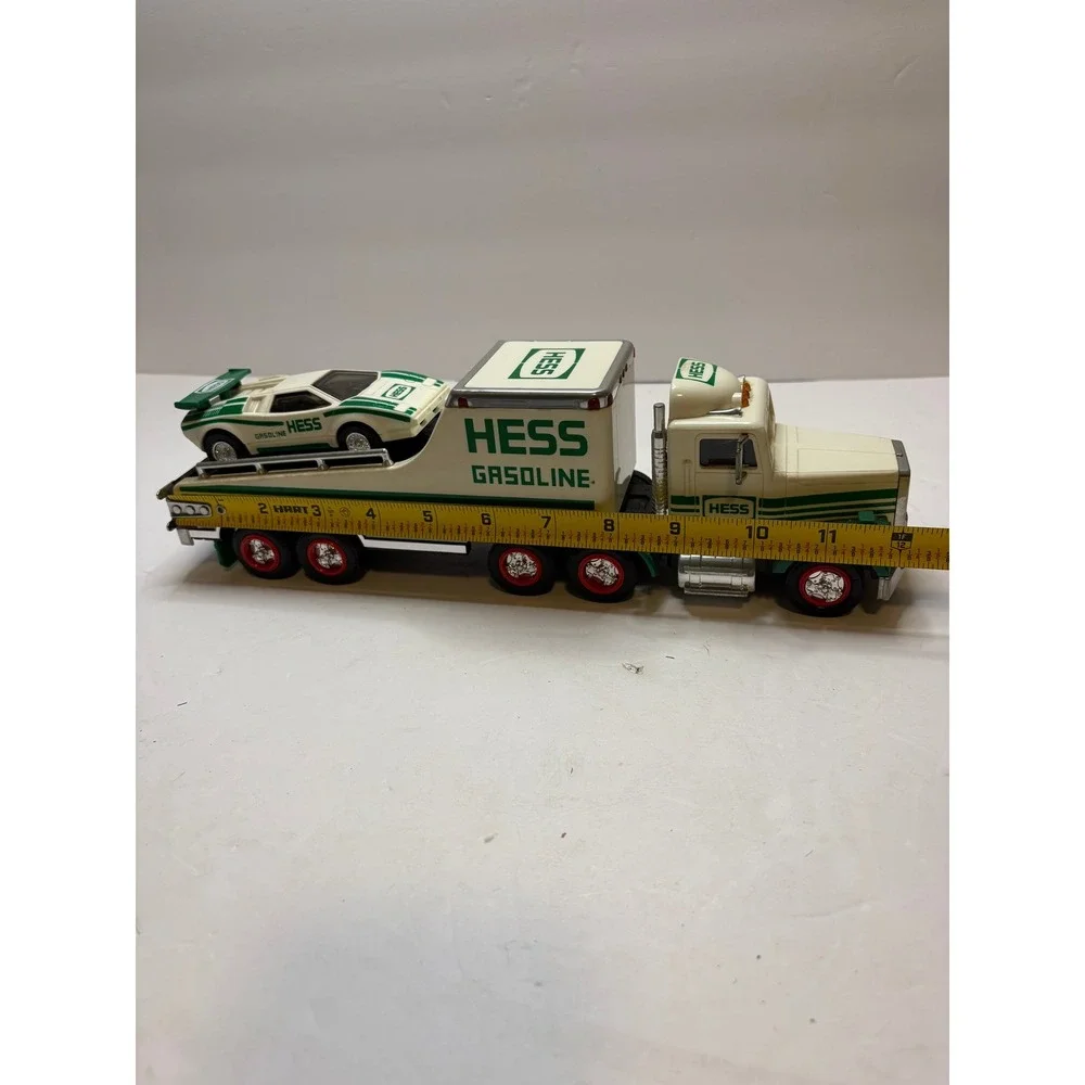 1991 Hess Toy Truck and Racer‎ Gasoline Semi Trailer with Working Lights Vintage